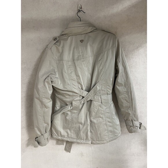 Steve Madden Women's Tan Tie Waist Button Coat Jacket Large - Picture 5 of 10